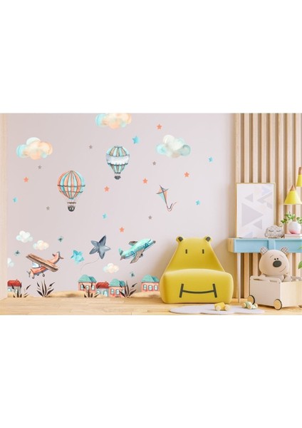 Çocuk odası için renkli ulaşım temalı yapışkan duvar stickerları fiyatları