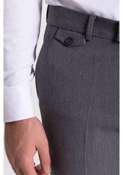 Düz Gri Renk Slim Fit Klasik Erkek Pantolon fiyatları