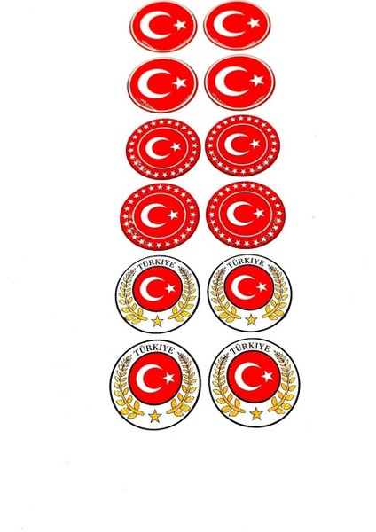 Türkiye Bayrak Sevdalılarına Özel Plaka Pulu 12'li Pul ve Türk Bayrağı Damla Sticker fiyatları