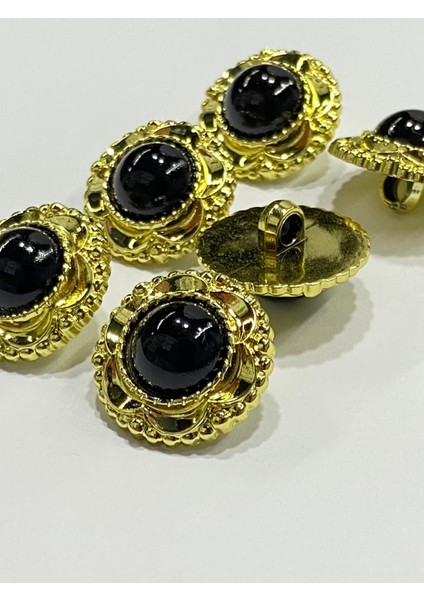 Vintage Serisi Düğme Seti / 2 cm 6 Lı Set (Gold - Siyah) fiyatları