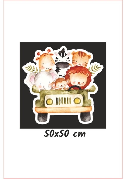 Renkli Safari Hayvanları Çocuk Odası Duvar Sticker Seti, Eğlenceli ve Renkli Dekorasyon modelleri