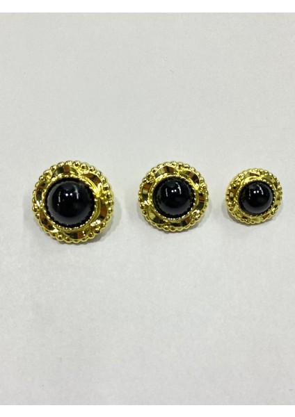 Vintage Serisi Düğme Seti / 1,7 cm 6 Lı Set (Gold - Siyah) fırsatları