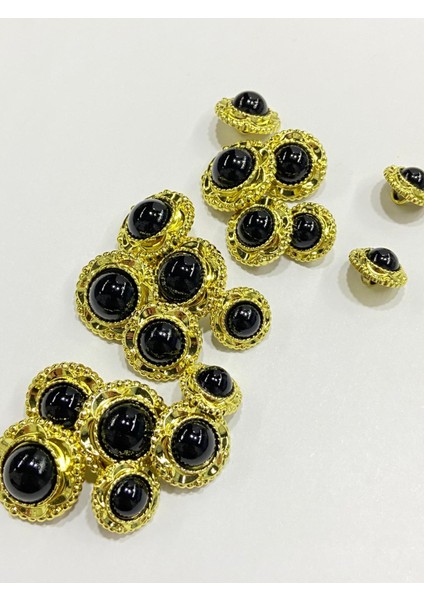 Vintage Serisi Düğme Seti / 1,7 cm 6 Lı Set (Gold - Siyah) indirimleri