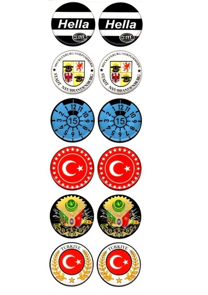 Plaka Damla Sticker Etiket Pulu Suya Güneşe Dayanaklı Kaliteli (Hella-Türkiye)Model 15