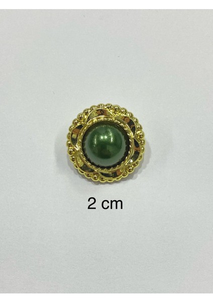 Vintage Serisi Düğme Seti / 2 cm 6 Lı Set (Gold - Yeşil) modelleri