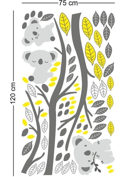 Koala ve Ağaç Dalları Çocuk Odası Duvar Sticker modelleri