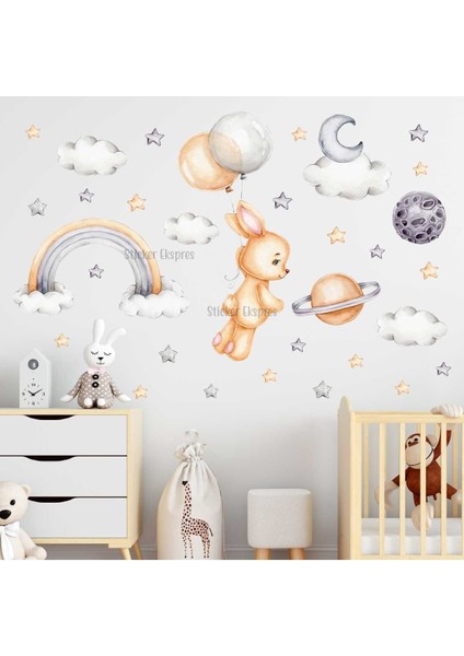 Maceracı Tavşan Çocuk Odası Duvar Sticker