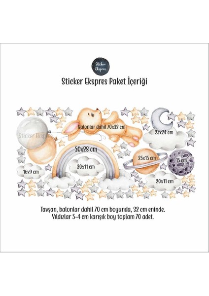 Maceracı Tavşan Çocuk Odası Duvar Sticker fiyatları