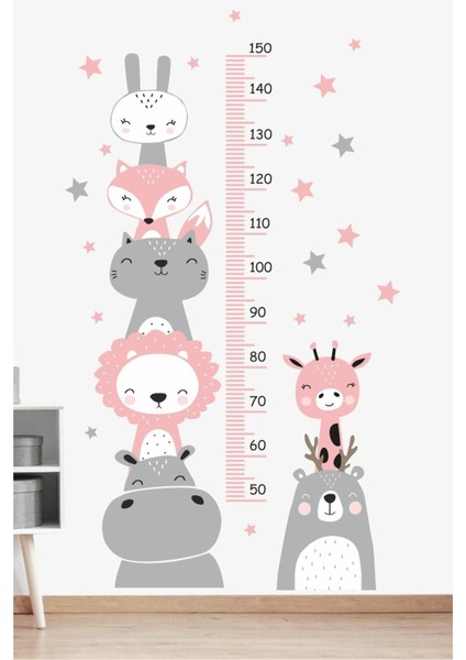 Sevimli Arkadaşlar Boy Ölçer Çocuk Odası Duvar Sticker fırsatları