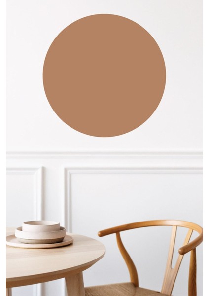 Taba Renkli Yuvarlak Bohem Tarz Duvar Sticker, şık ve modern dekorasyon için ideal