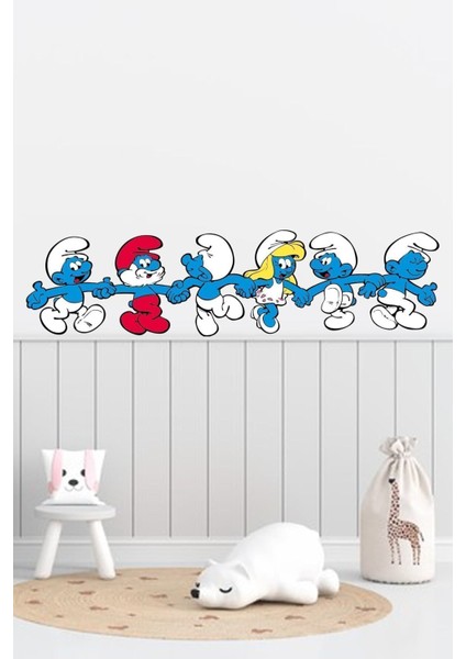 Sevimli Çocuk Odası Duvar Stickerleri, 5+ Parça, Beyaz, Eğlenceli Dekorasyon Aksesuarları