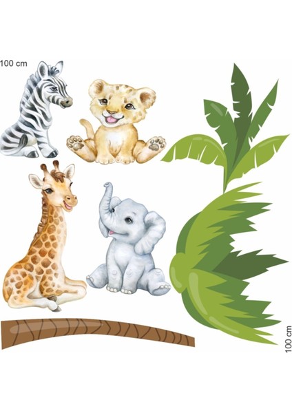 Sevimli Yavrular Çocuk Odası Kendinden Yapışkanlı Renkli Duvar Stickerleri modelleri