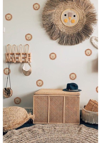 Sevimli Aslan Figürlü Çocuk Odası Duvar Dekoru Seti, Çok Renkli, 5+ Parça