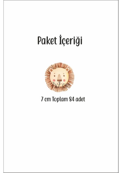Sevimli Aslan Figürlü Çocuk Odası Duvar Dekoru Seti, Çok Renkli, 5+ Parça fiyatları