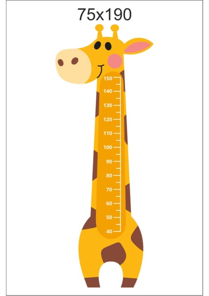 Sevimli zürafa çocuk odası duvar süsü, yapışkanlı çok renkli dekorasyon modelleri