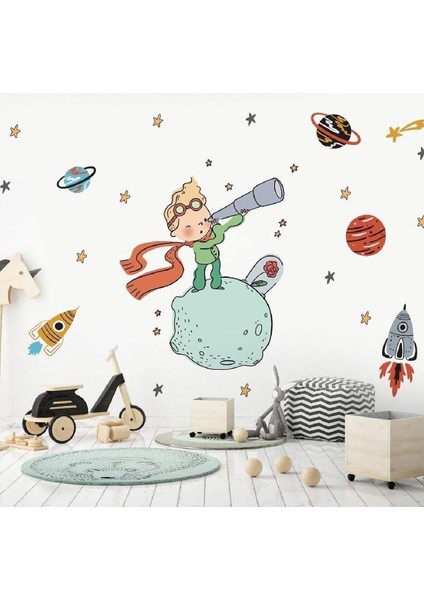 Yeşil Renkli Çocuk ve Bebek Odası Duvar Sticker Seti, 5+ Parça, Eğlenceli Dekorasyon