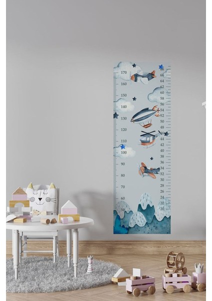 Renkli çocuk odası duvar ölçer sticker seti, eğlenceli ve şık tasarım, 1 parça, yeşil modelleri