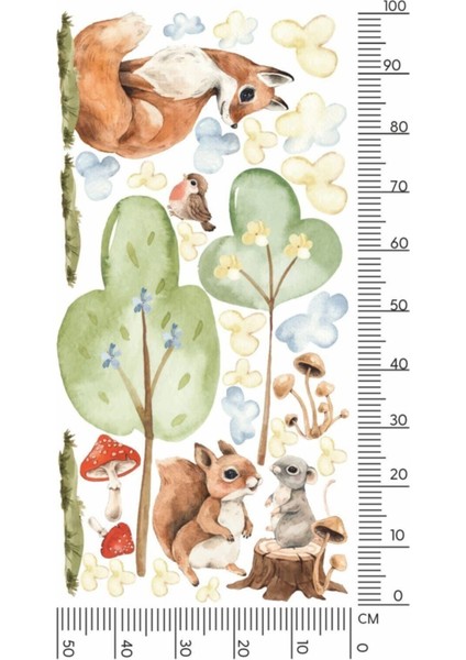 Renkli Orman Dostları Duvar Stickerı, çocuk odası dekorasyonu için neşe ve canlılık getirir fiyatları