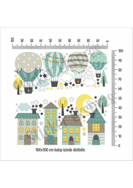 Rüya Dükkanı Çocuk Odası Renkli Duvar Sticker Seti, 5+ Parça, Eğlenceli Dekorasyon fiyatları