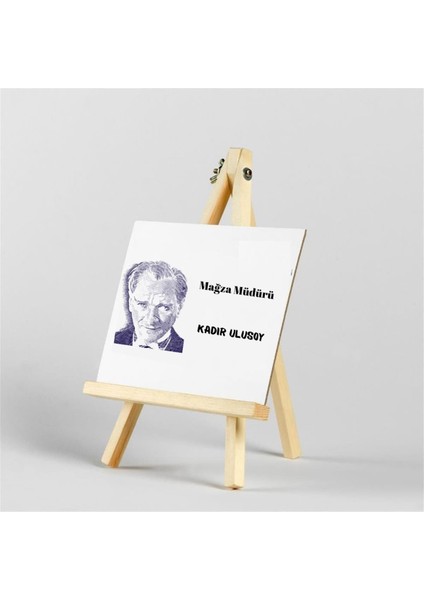 Kişiye Özel Atatürk Tasarımlı Iroka Ayaklı Masa Üstü Isimlik fiyatları