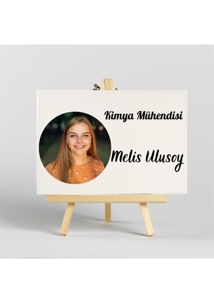 Kişiye Özel Fotoğraflı Iroka Ayaklı Masa Üstü Isimlik