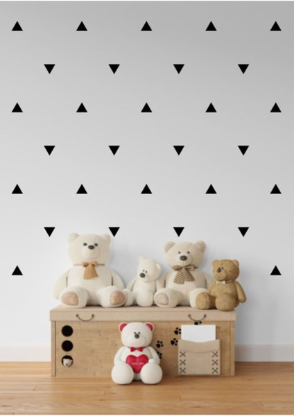 Çocuk ve çalışma odası için siyah üçgen duvar sticker seti, şık ve sade tasarım fiyatları