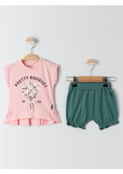 Kız Bebek Takım 6-18 Ay Pudra