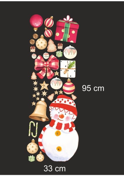 Yılbaşı temalı çocuk odası çıkartma seti, kardan adam ve yeni yıl tasarımları, 5+ parça fırsatları