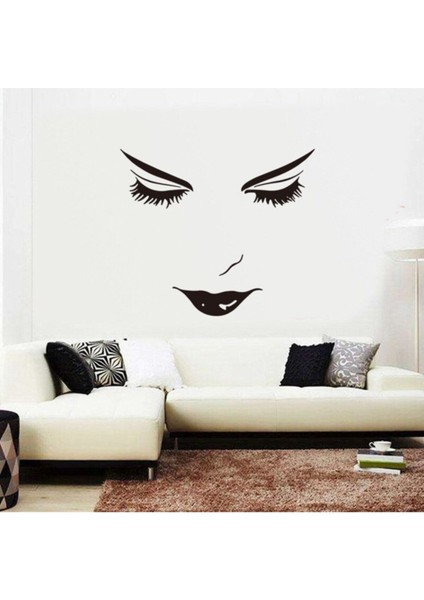 Güzellik Salonları Salon Antre Duvar Için Yüz Kirpik Kaş Sticker Çıkartma