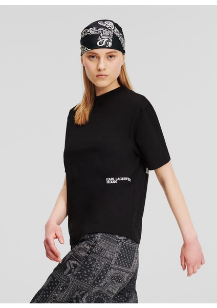 Yuvarlak Yaka Düz Siyah Kadın T-Shirt 245J1705 fiyatları