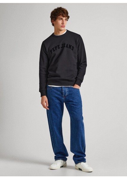 Bisiklet Yaka Siyah Erkek Sweatshırt PM582557 999 Randall