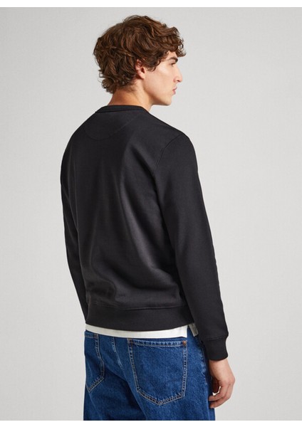 Bisiklet Yaka Siyah Erkek Sweatshırt PM582557 999 Randall