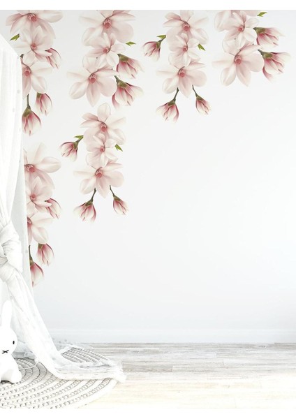 Muhteşem Soft Renk Çiçekler Royalty Duvar Sticker Seti