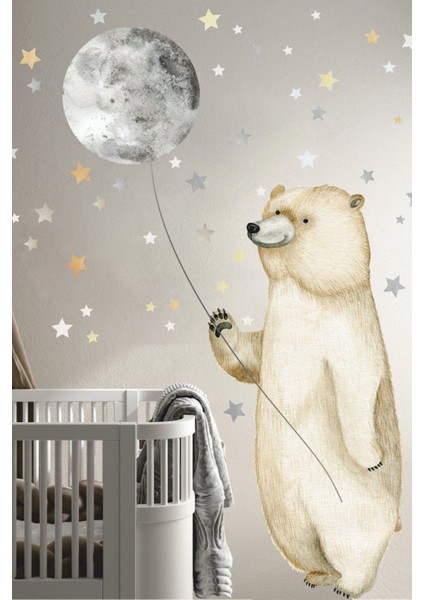 Moon Bear Bebek ve Çocuk Odası Duvar Stickerı fiyatları