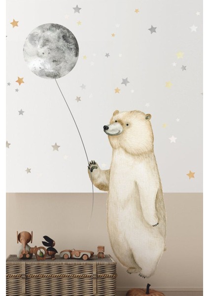 Moon Bear Bebek ve Çocuk Odası Duvar Stickerı modelleri