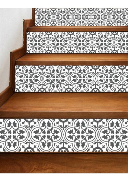 Renkli geometrik şekilli merdiven sticker seti, çocuk odası dekorasyonu için ideal