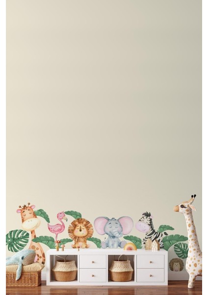 Yavru Hayvanlar Pastel Renkler Bebek Odası Duvar Sticker Seti