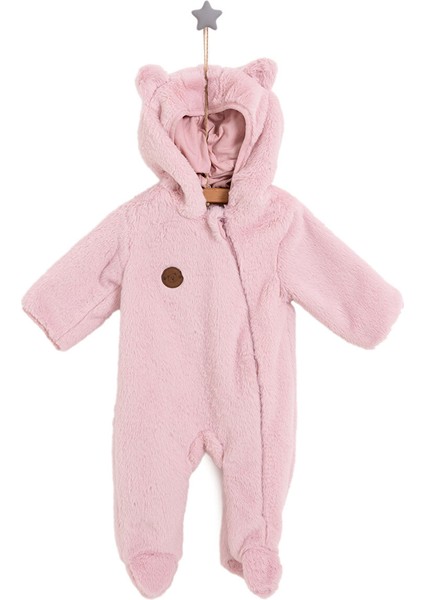 Yenidoğan Kız Peluş Patikli Tulum Kız Bebek