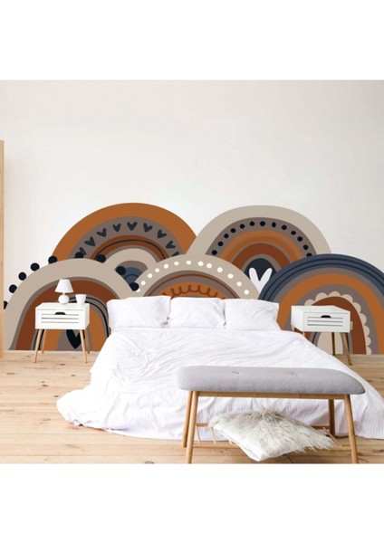 Boho Tarzı Iskandinav Gökkuşakları 5'li Mega Set Duvar Sticker