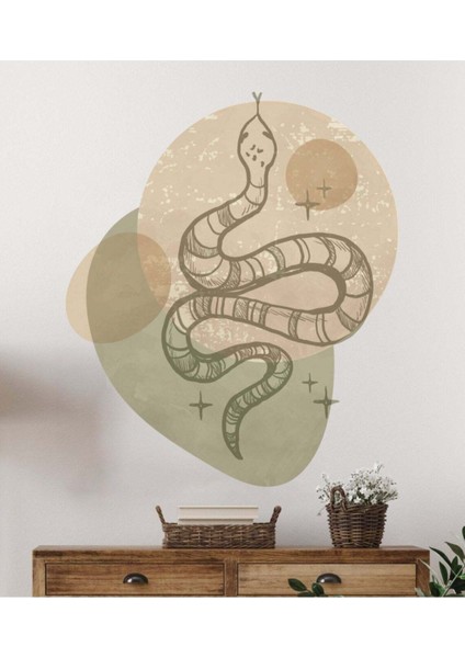 Modern boho yılan desenli duvar sticker, salon ve antre için şık dekorasyon parçası fiyatları