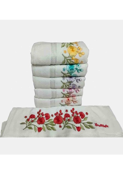 (6 Adet) Nakışlı El Yüz Havlusu 50X90 cm modelleri