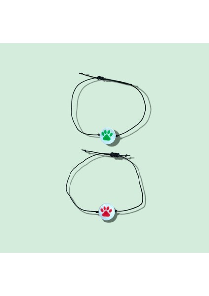 Ikili Best Friends Sedef Bileklik (Kedi Patisi Desenli)