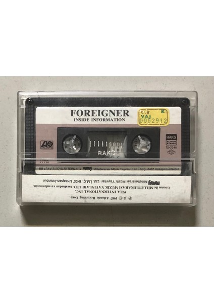 Foreigner Inside Information Kaset (Orinal Dönem Kağıt Baskı Kaset)