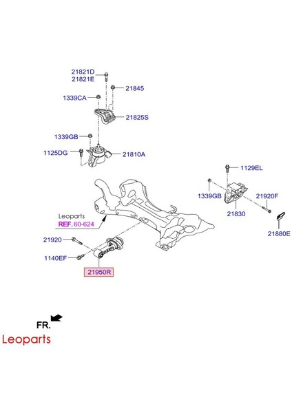 Hyundai I20 1.4 Crdi Motor Takozu Ön Alt 2015-2017 21950-C8300
