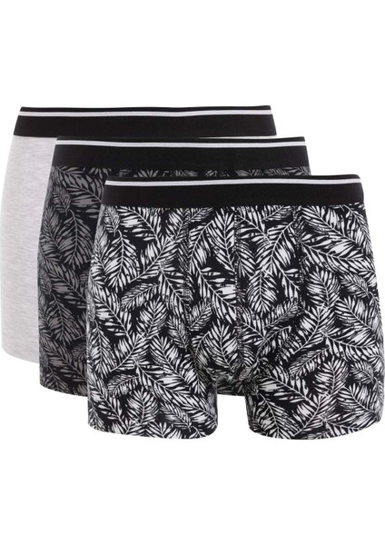 Regular Fit Desenli 3'lü Boxer B0577AX24WN