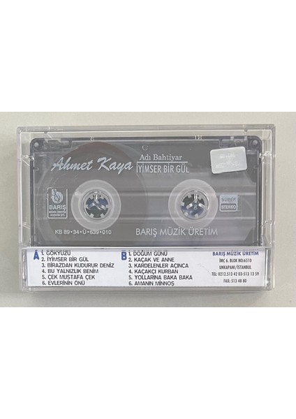 Ahmet Kaya Adı Bahtiyar Iyimser Bir Gül Kaset (Orjnal Dönem Baskı Kaset)