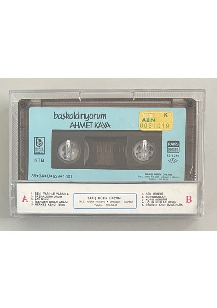 Ahmet Kaya Başkaldırıyorum Kaset (Orjnal 1988 Dönem Kağıt Baskı Kaset)