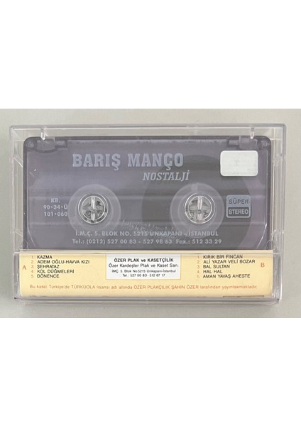 Barış Manço Nostalji Kaset (Orjinal Dönem Baskı)