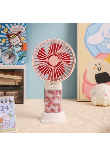 3D Karikatür El Fanı Mini Elektrikli Fan USB Şarj Taşınabilir Ofis Masaüstü Küçük Fan (Yurt Dışından)