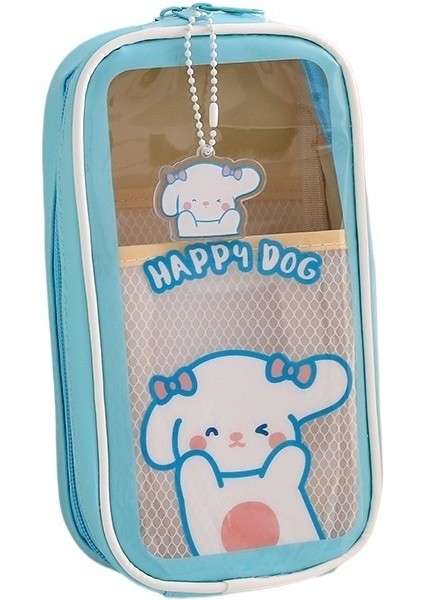 Sevimli Karikatür Şeffaf Büyük Kapasiteli Kalem Çantası Öğrenci Kırtasiye Kutusu Kalem Çantası Yüksek Görünümlü Çocuk Kalem Kutusu (Yurt Dışından)